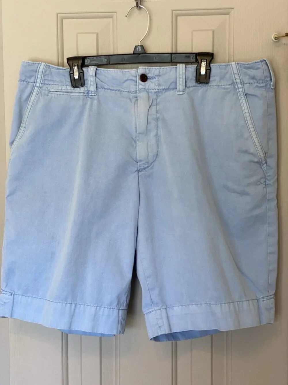 Polo Ralph Lauren Shorts Men 38 Light Blue Flat Front Casual Summer Beach Cotton